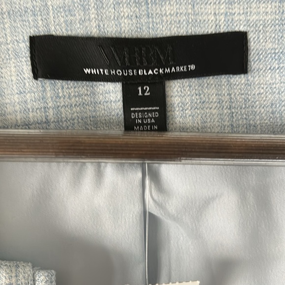 NWT White House Black Market plaid Blue-white soft plaid Blazer Jacket sz 12 - Picture 7 of 12